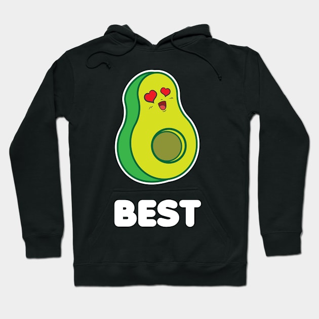 Couples Matching Avocado Romance Cute Heart Eyes Hoodie by Hasibit